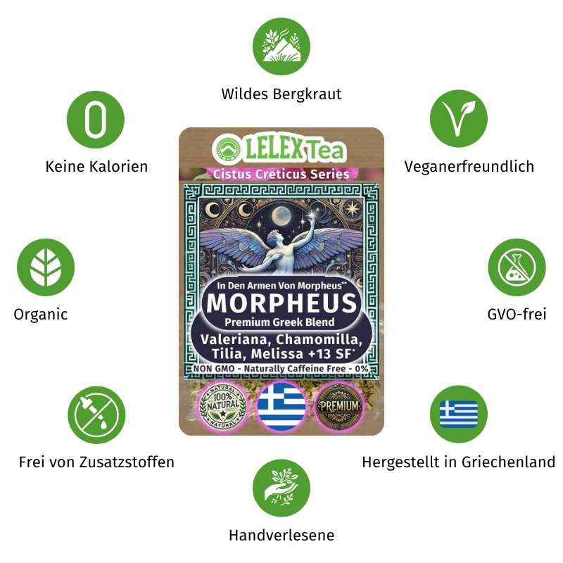 PREMIUM GRIECHISCHES BERGKRAUT Schlaf-Guttee Entspannung Morpheas Gegen Schlaflosigkeit - LelexTea