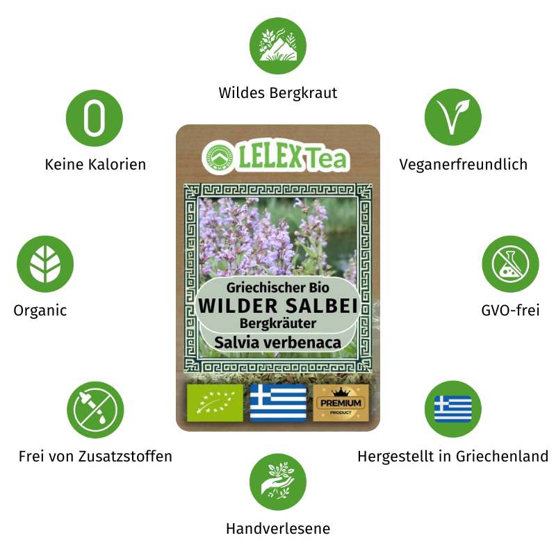 Salbeitee Bio Griechische Wilder Bergkräuter - Lelex Tea