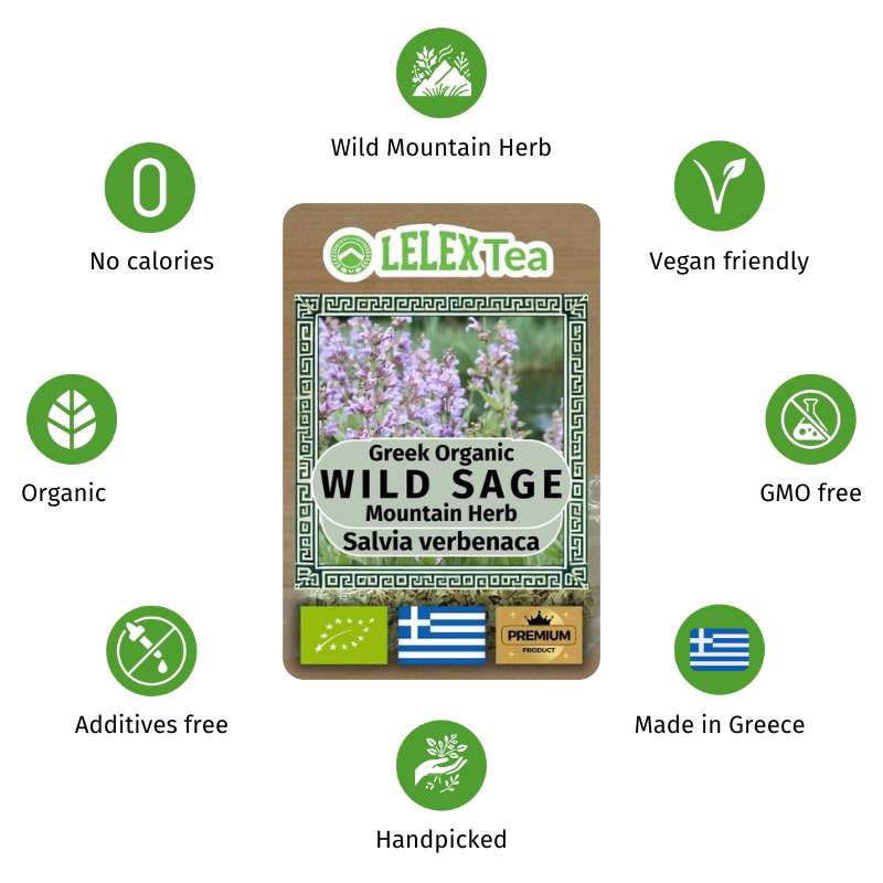 Sage Tea Organic BIO Greek Mountain Herb - Lelex Tea
