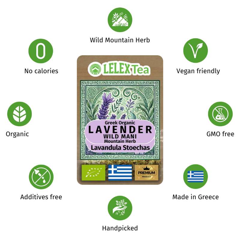 Organic Lavender Tea BIO Greek Mountain Herb - Lelex Tea 
