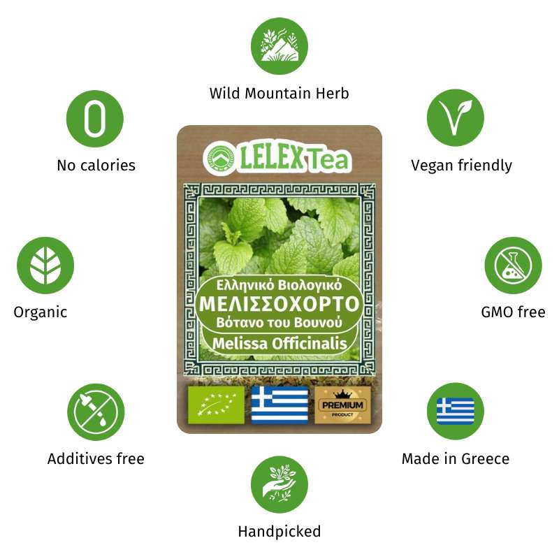 Μελισσόχορτο Τσάι Lemon Balm Βιολογικό Melissa οfficinalis του βουνού LelexTea