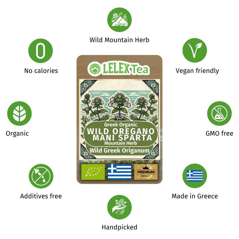 Greek Wild Oregano Tea BIO Mountain Organic Herb - Lelex Tea