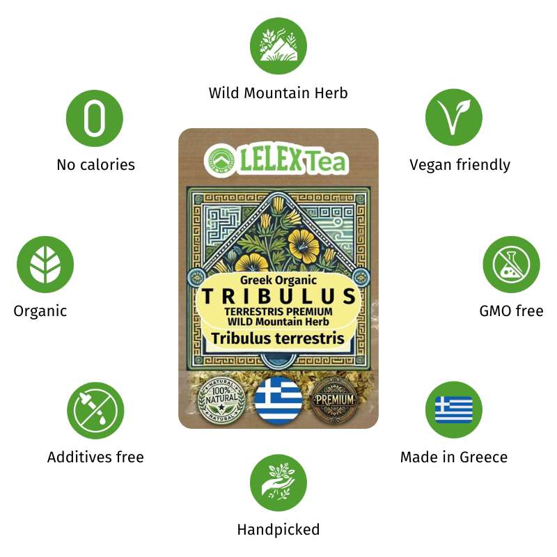 Tribulus Terrestris Fruit Leaves Tea Premium Greek Mountain Herb - Lelex Tea