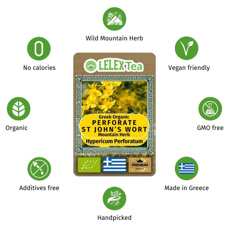 St John's Wort Tea BIO Organic Greek Mountain Herb - Lelex Tea