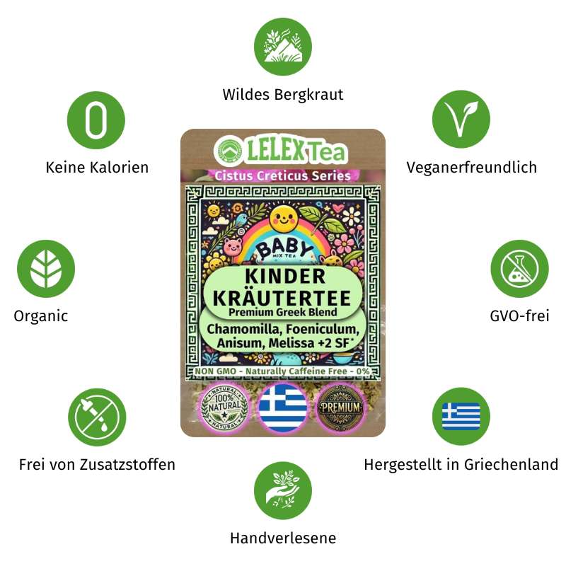 PREMIUM GRIECHISCHES BERGKRAUT Kinder Kräutertee - Lelex Tea