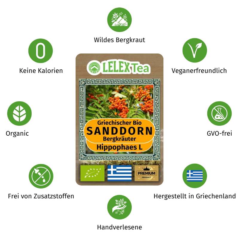 Sanddorn Tee Bio Griechischer Wilder - Lelex Tea
