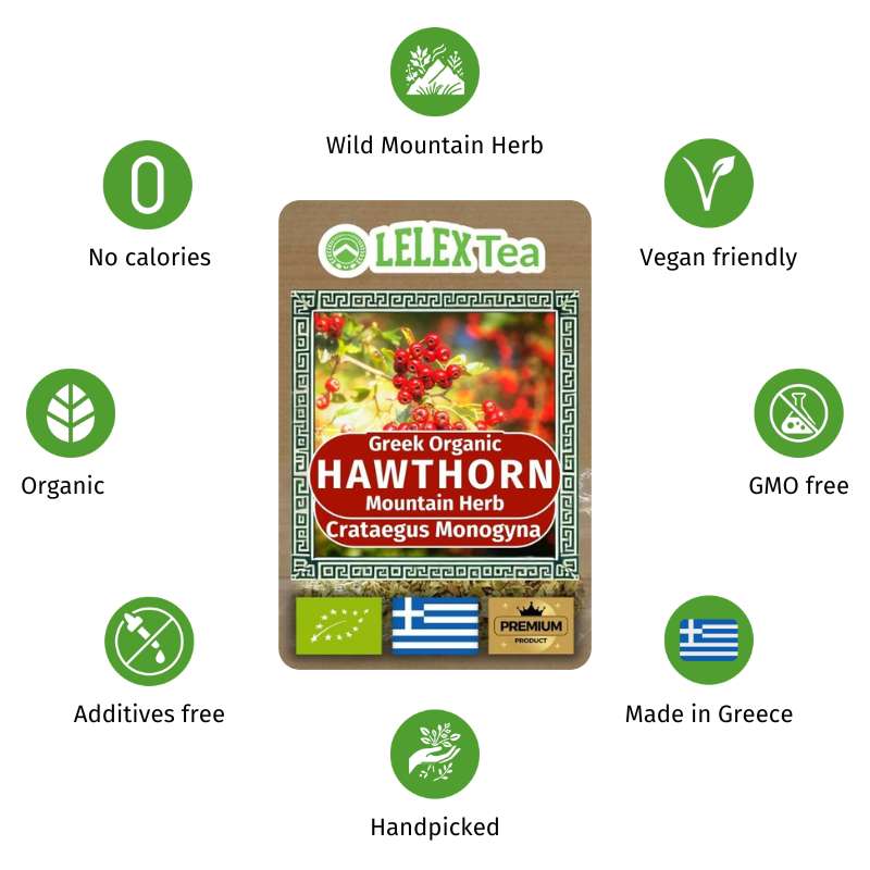 Hawthorn Tea Organic BIO Greek Mountain Herb - Lelex Tea