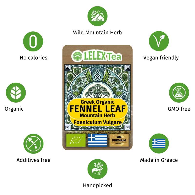 Fennel Tea Organic BIO Greek Mountain Herb - Lelex Tea