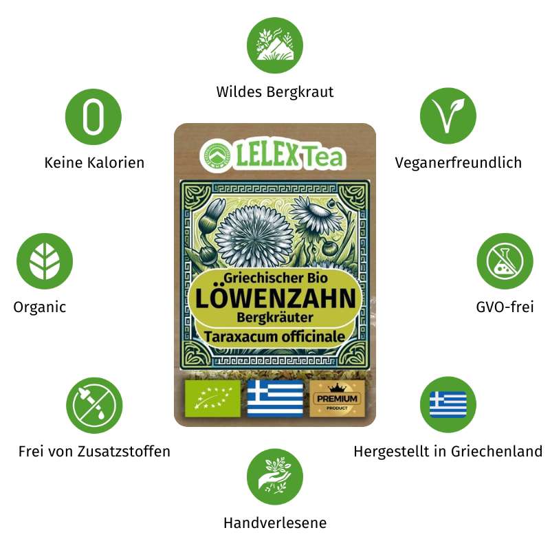 Löwenzah Griechischer Bergkräuter Löwenzahntee Taraxacum - Lelex Tea