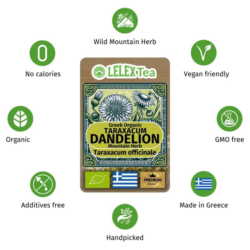 Dandelion Tea Organic BIO Greek Mountain Herb - Lelex Tea