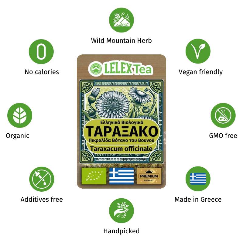 Ταραξάκο Τσάι Ελληνικό Βιολογικό Πικραλίδα Dandelion Βio του βουνού LelexTea