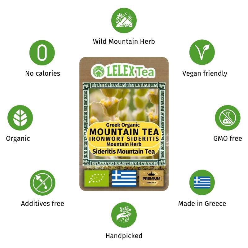 Organic Greek Mountain Tea Sideritis Ironwort BIO Herb - Lelex Tea