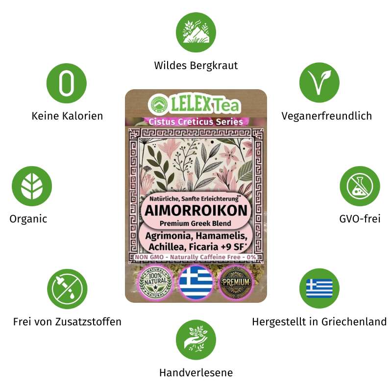 PREMIUM GRIECHISCHES BERGKRAUT Tee Hämorrhoiden Kräutermischung für Hämorriden - LelexTea