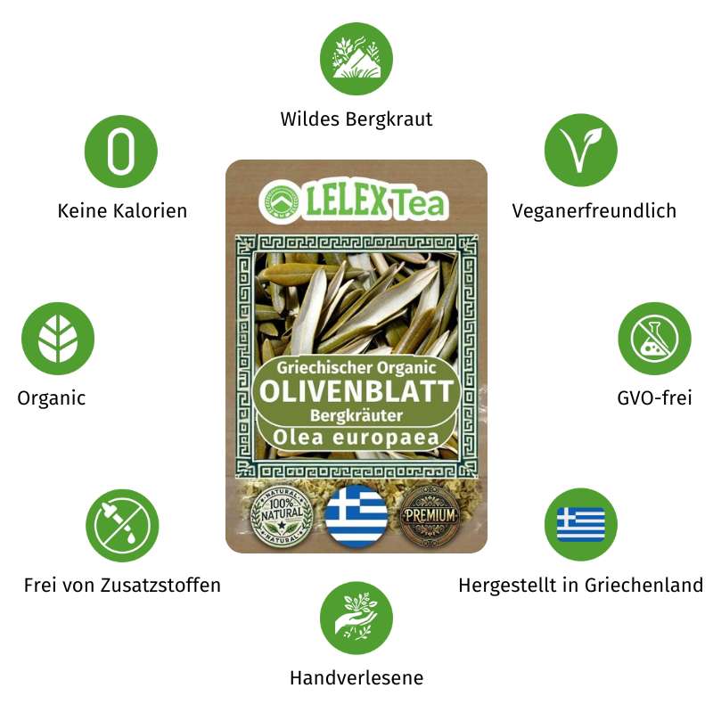 Olivenblättertee BIO Griechischer Olivenblätt tee Bergtee - Lelex Tea