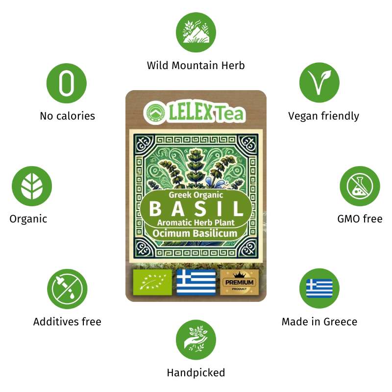 Basil Tea BIO Organic Greek Mountain Herb - Lelex Tea