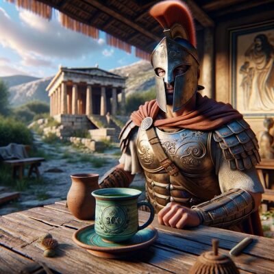 300 an ancient Spartan soldier drink lelextea-300