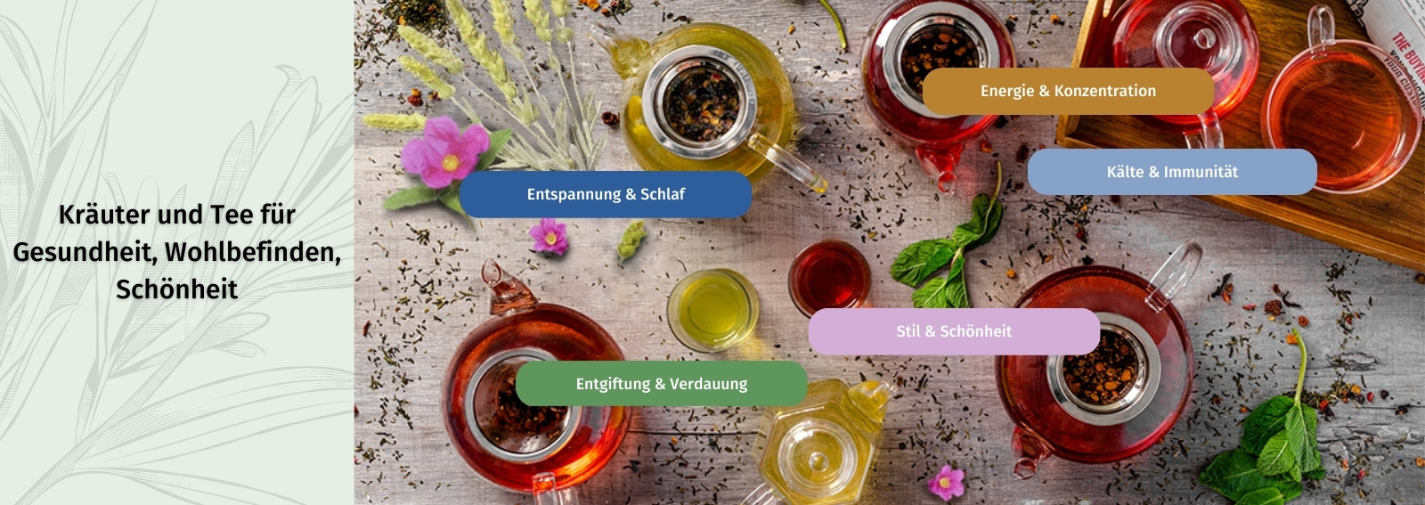 Tradition und Innovation, Kräutermischungen und Tee von hervorragender Qualität für Gesundheit, Wellness und Schönheit