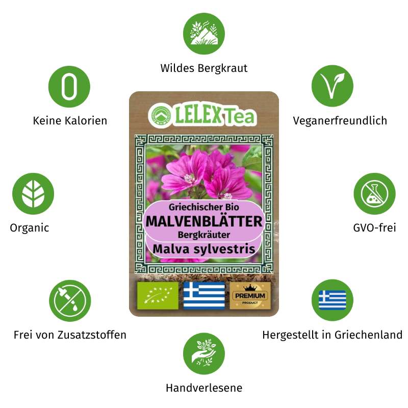 Malventee aus biologischem Anbau, griechische Trockenblumen LelexTea
