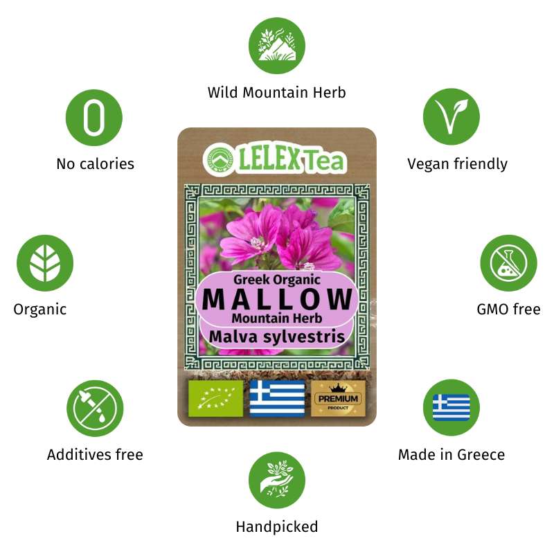 Mallow Greek dried flowers Organic mountain tea - Lelex Tea