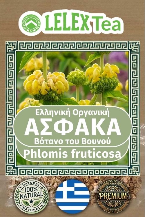 Ασφάκα Phlomis fruticosa ΕΛΛΗΝΙΚΟ ΒΙΟΛΟΓΙΚΟ ΒΟΤΑΝΟ ΤΟΥ ΒΟΥΝΟΥ LelexTea