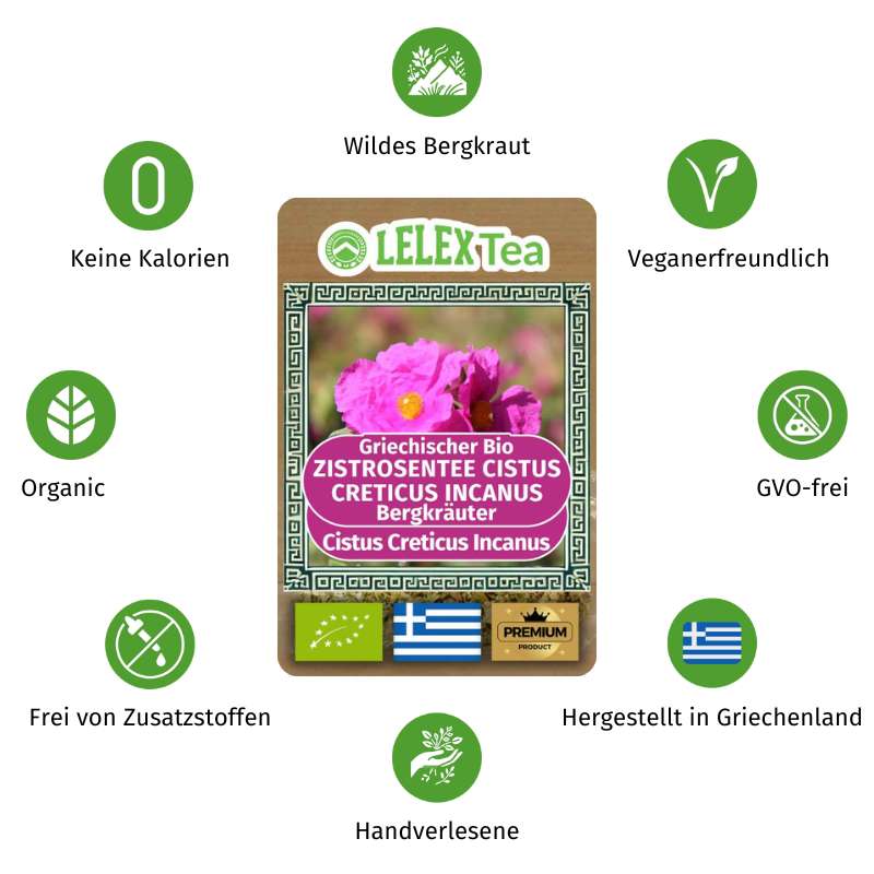 Zistrosentee Bio | Cistus Creticus Incanus Tee Griechischer WildeTee - Lelex Tea