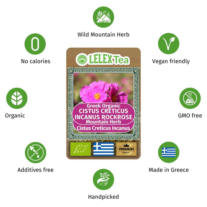 Cistus Incanus Tea BIO Organic Greek Mountain Herb Lelex Tea