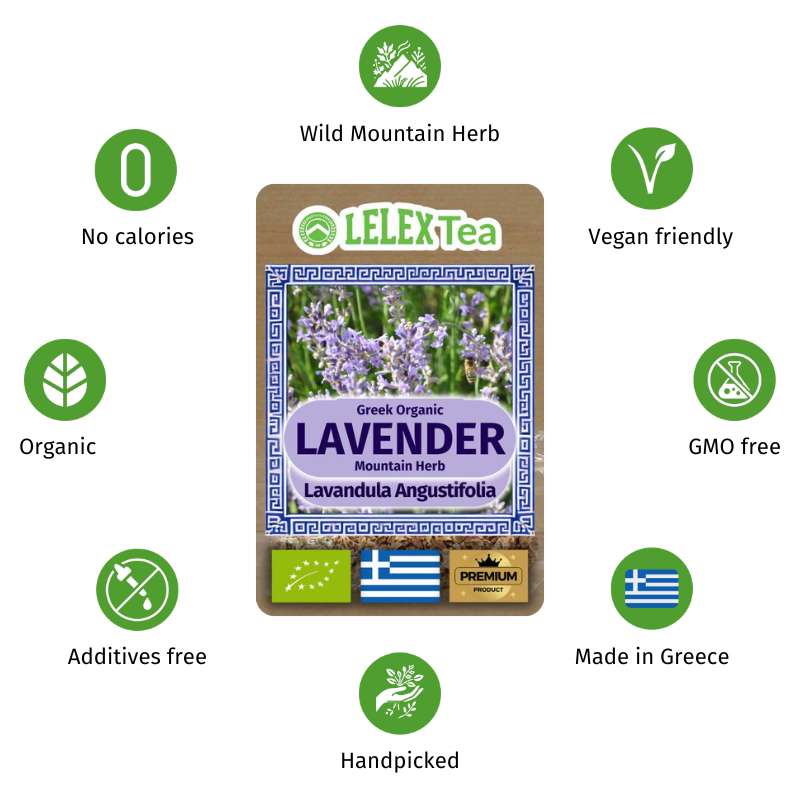 Organic Lavender Tea BIO Greek Mountain Herb - Lelex Tea