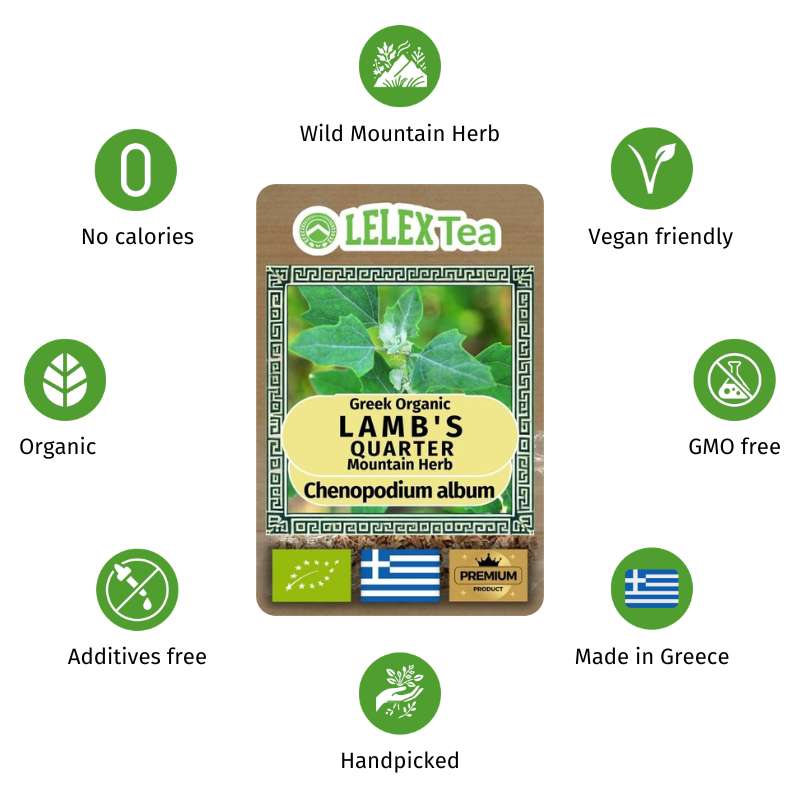Chenopodium Album Tea | Lamb’s Quarter | Organic Greek Wild-Harvested Goosefoot Herb LelexTea