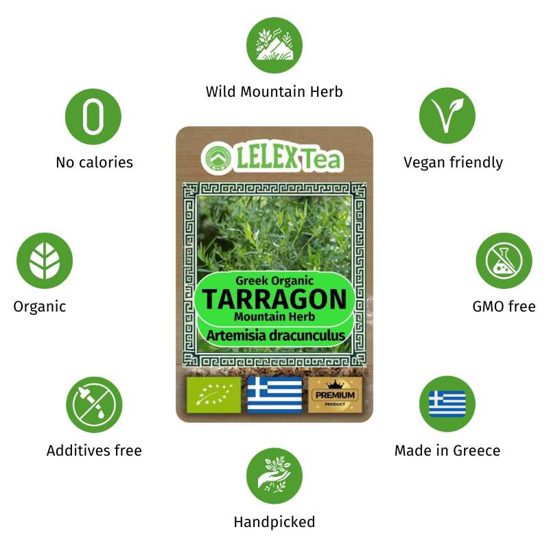 Tarragon Herbal Tea | Premium Wild-Harvested Estragon | Caffeine-Free Natural Remedy LelexTea