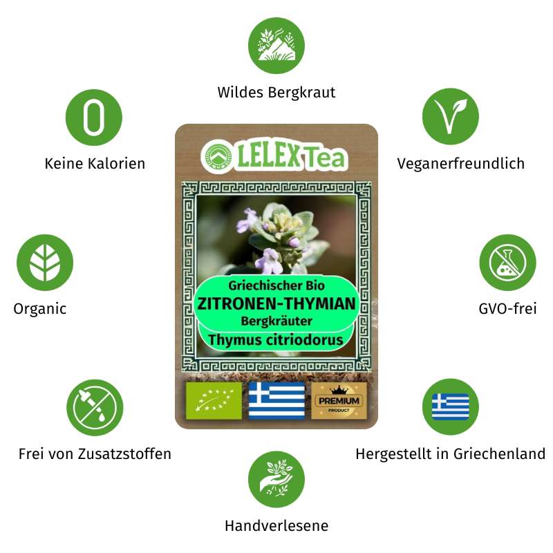 Thymus Citriodorus (Zitronen-Thymian) Tee – Bio-Griechisches Zitronen-Thymian für Immunsystem & Geschmack