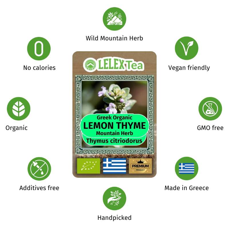 Thymus Citriodorus (Lemon Thyme) Tea – Organic Greek Herb for Immune Support & Flavor