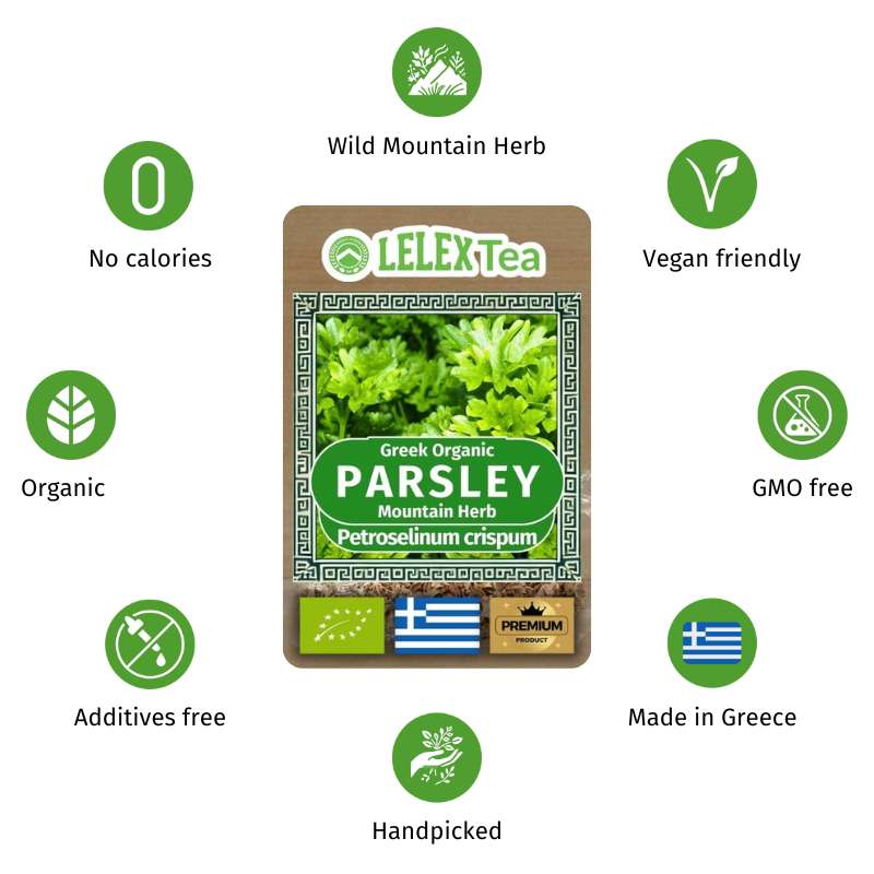 Parsley | Petroselinum crispum | Greek Organic Dried Culinary Herb LelexTea