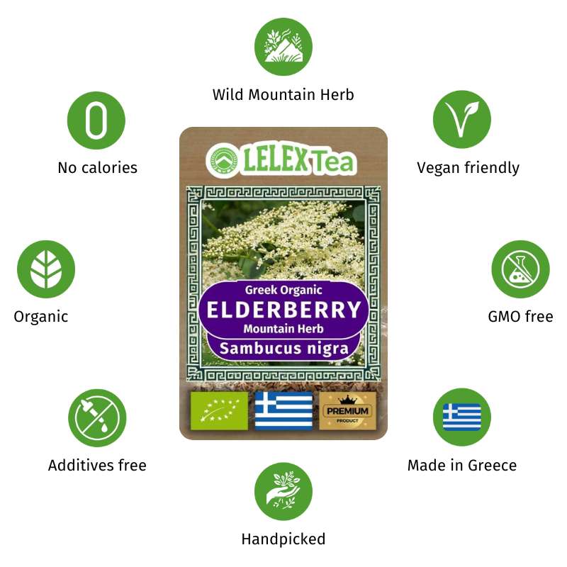 Elderberry – Premium Wild-Harvested Sambucus | Caffeine-Free, Organic Elder