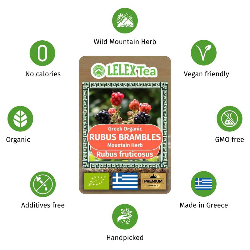 Rubus Fruticosus (Blackberry Leaves) Tea – Greek Organic Herbal Tea with Antioxidants