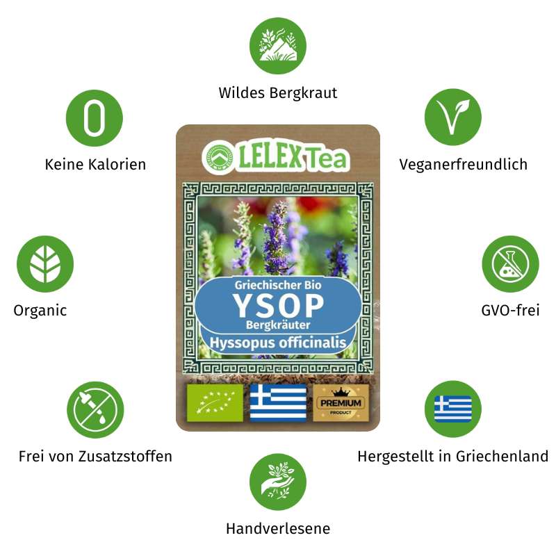 Hyssopus Officinalis Tee – Griechisches Bio-Isop-Kraut für Atemwegsgesundheit & Hustenlinderung