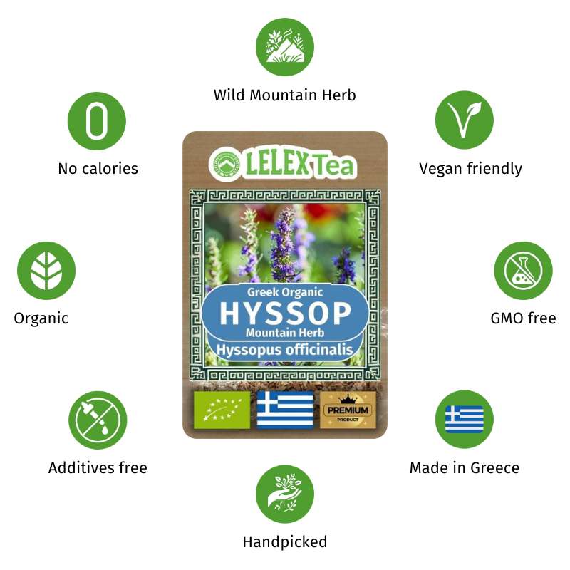 Hyssopus Officinalis Tea – Greek Organic Hyssop Herb for Respiratory Health & Cough Relief