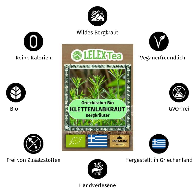 Labkraut Galium Aparine: Wild geerntetes, biologisches Kraut für Entgiftung & Immunsystem LelexTea