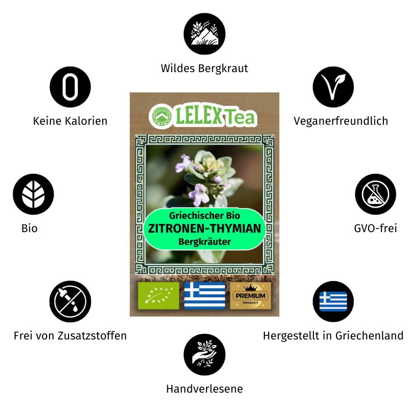 Thymus Citriodorus (Zitronen-Thymian) Tee – Bio-Griechisches Zitronen-Thymian für Immunsystem & Geschmack