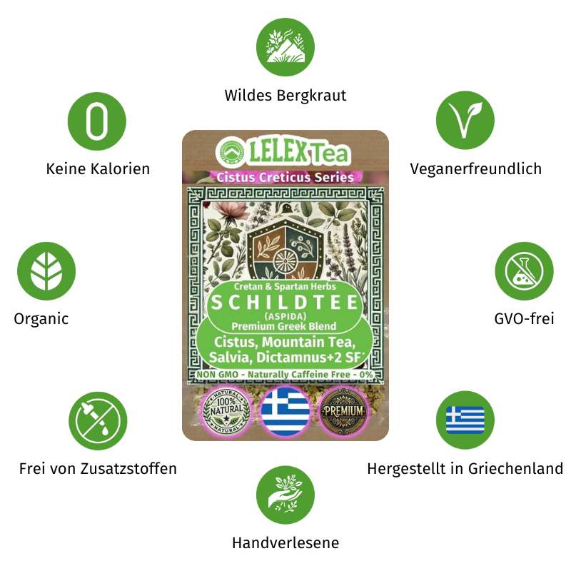 PREMIUM GRIECHISCHES BERGKRAUT Tea Shield zur natürlichen Stärkung des Immunsystems - LelexTea