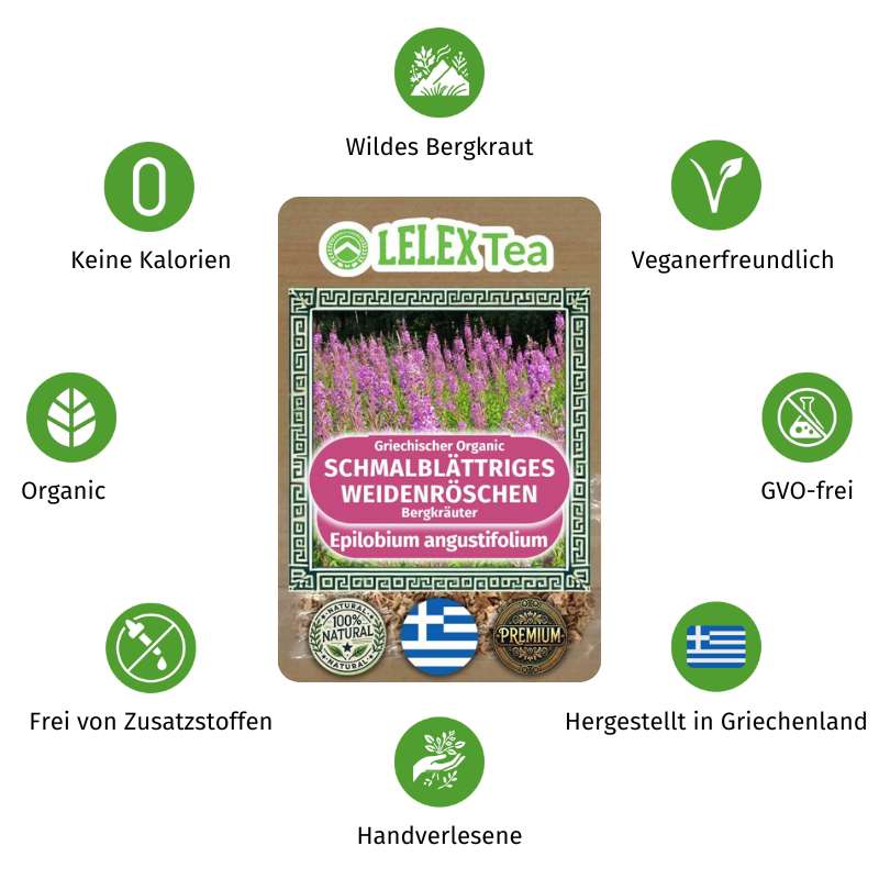 Organischer Weidenröschen-Tee - Epilobium angustifolium | Reines Griechisches Bergkraut für Natürliches Wohlbefinden