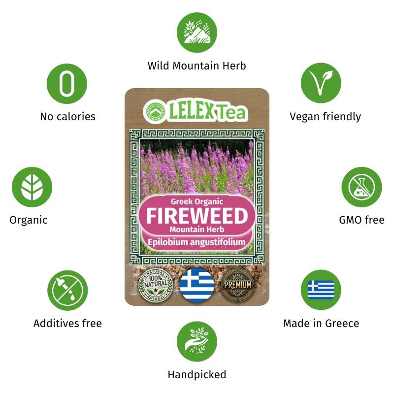 Organic Fireweed Tea - Epilobium angustifolium | Pure Greek Mountain Herb for Natural Wellness
