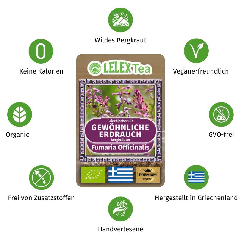 GRIECHISCHES BIO-BERGKRAUT Entdecken Sie die Vorteile von Griechischem Bio-Erdrauch (Fumaria officinalis) - LelexTea
