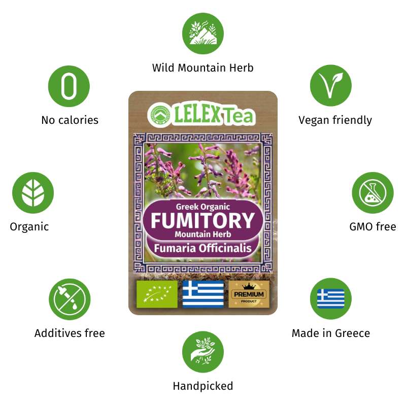 GREEK ORGANIC HERB OF THE MOUNTAIN Fumitory Discover the Detoxifying Benefits of Fumaria officinalis - LelexTea
