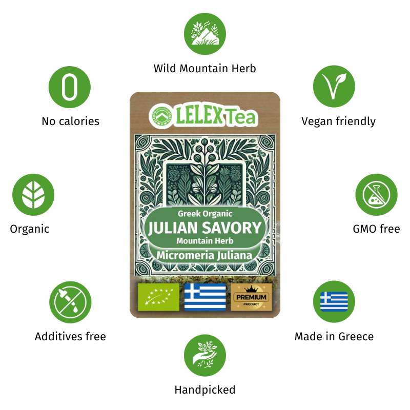 GREEK ORGANIC HERB OF THE MOUNTAIN Micromeria juliana Certified Organic Greek - Natural Herbal Remedy LelexTea