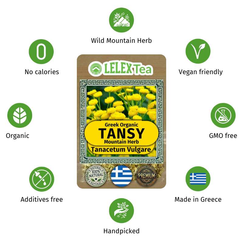 Tansy Greek Organic Mountain Tea – Natural Herb for Health & Wellness