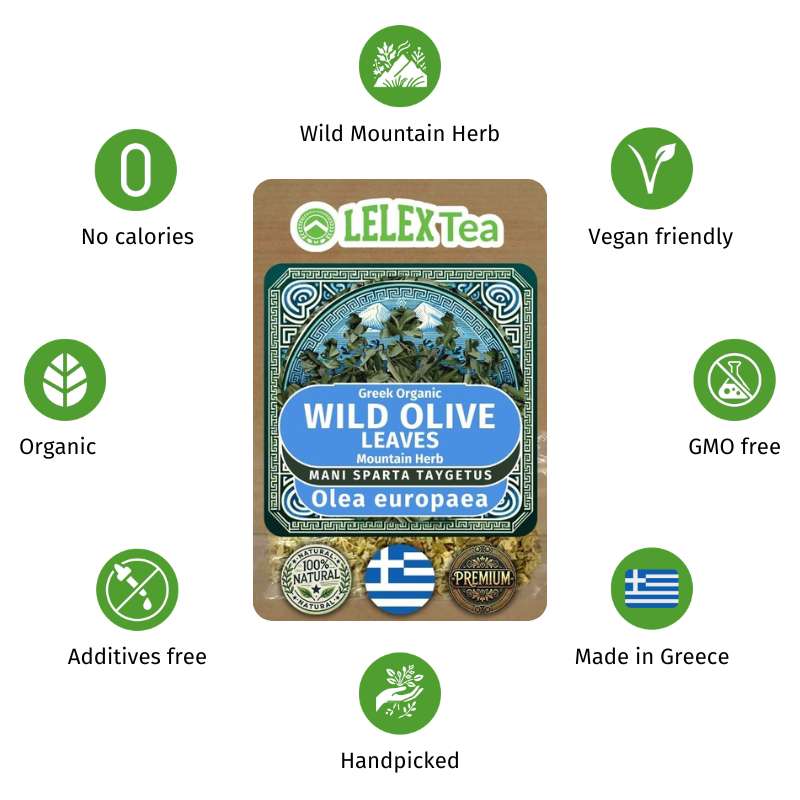 Wild Olive Leaves Greek Organic Tea Beverage Handpicked Collection 2024