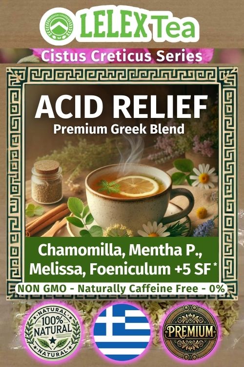 AcidRelief Herbal Tea – Αλκαλικά Βότανα Φυσική Λύση για την Παλινδρόμηση Οξέων Πεπτική Ισορροπία ΕΞΑΙΡΕΤΙΚΟ Τσάι Μείγμα Βοτάνων LelexTea