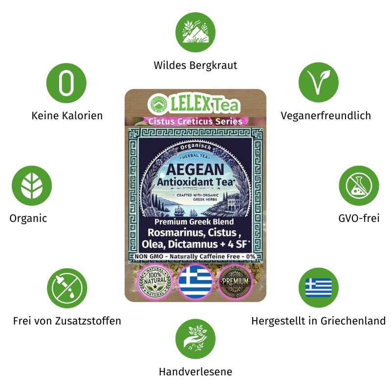 PREMIUM GRIECHISCHES BERGKRAUT Ägäischer Antioxidativer Tee - Premium Griechische Bergkräuter LelexTea