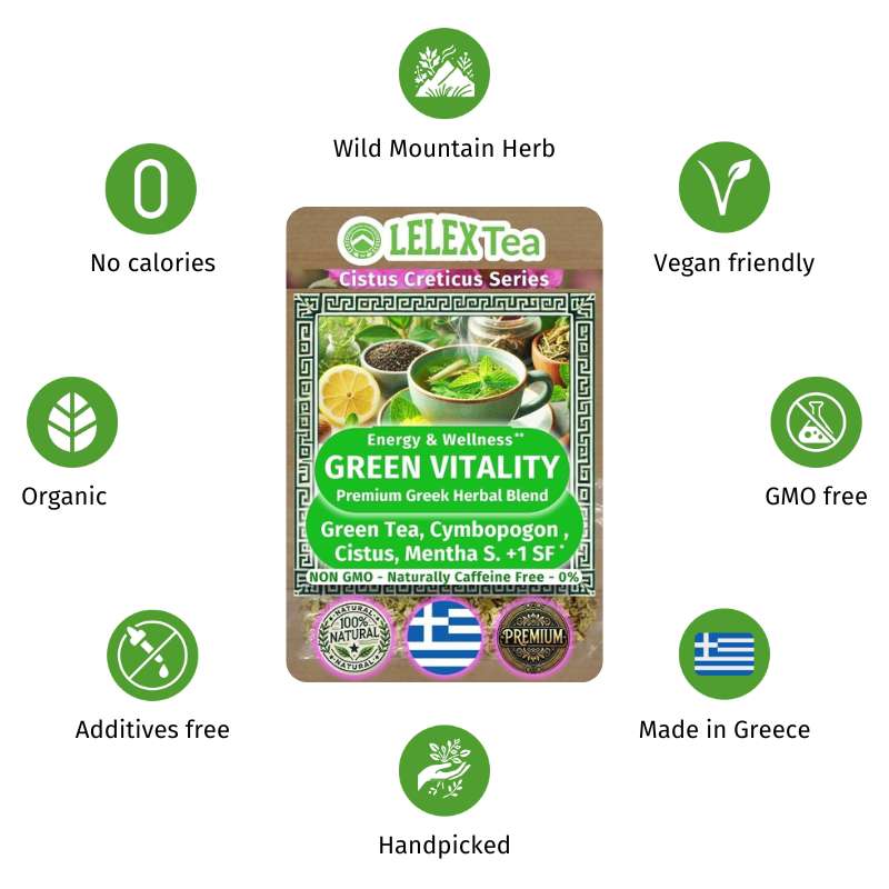 GREEK PREMIUM HERBAL BLEND Green Vitality - Lelex Tea