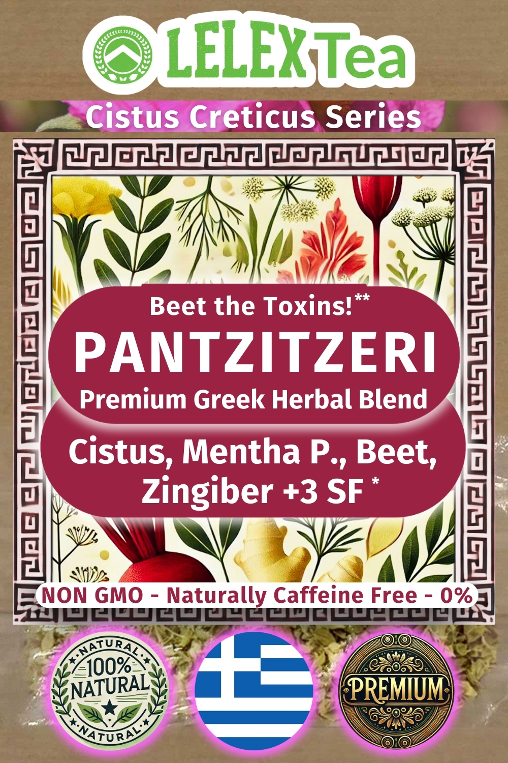 Tea mixture with Beetroot, Ginger & herbs, for well-being and detoxification - Lelex Tea